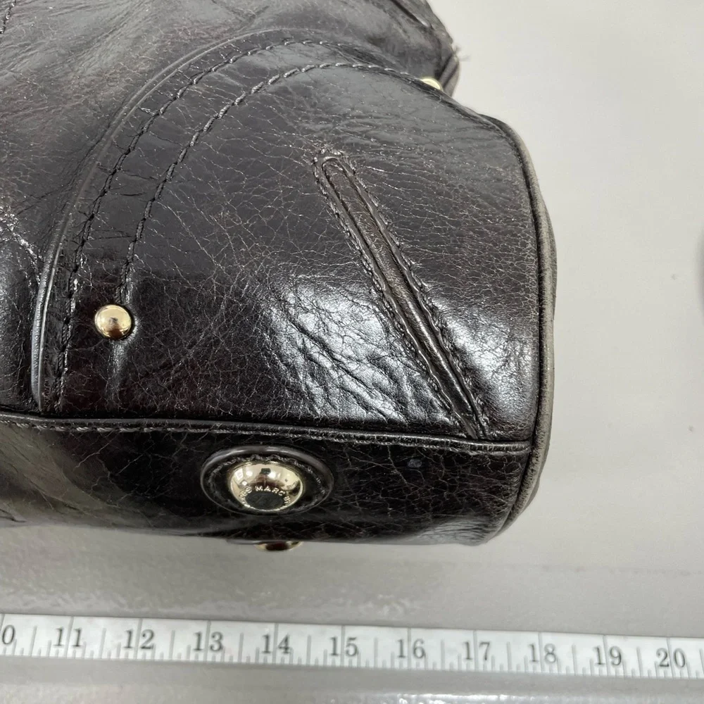 Marc Jacobs Large Vintage Bag Chocolate Brown Leather 3 Compartment Satchel